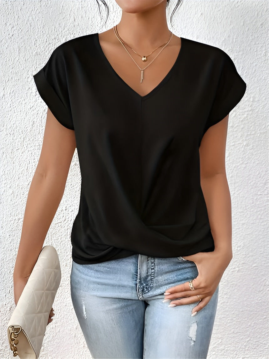 Linnea™ | Casual t-shirt med V-hals